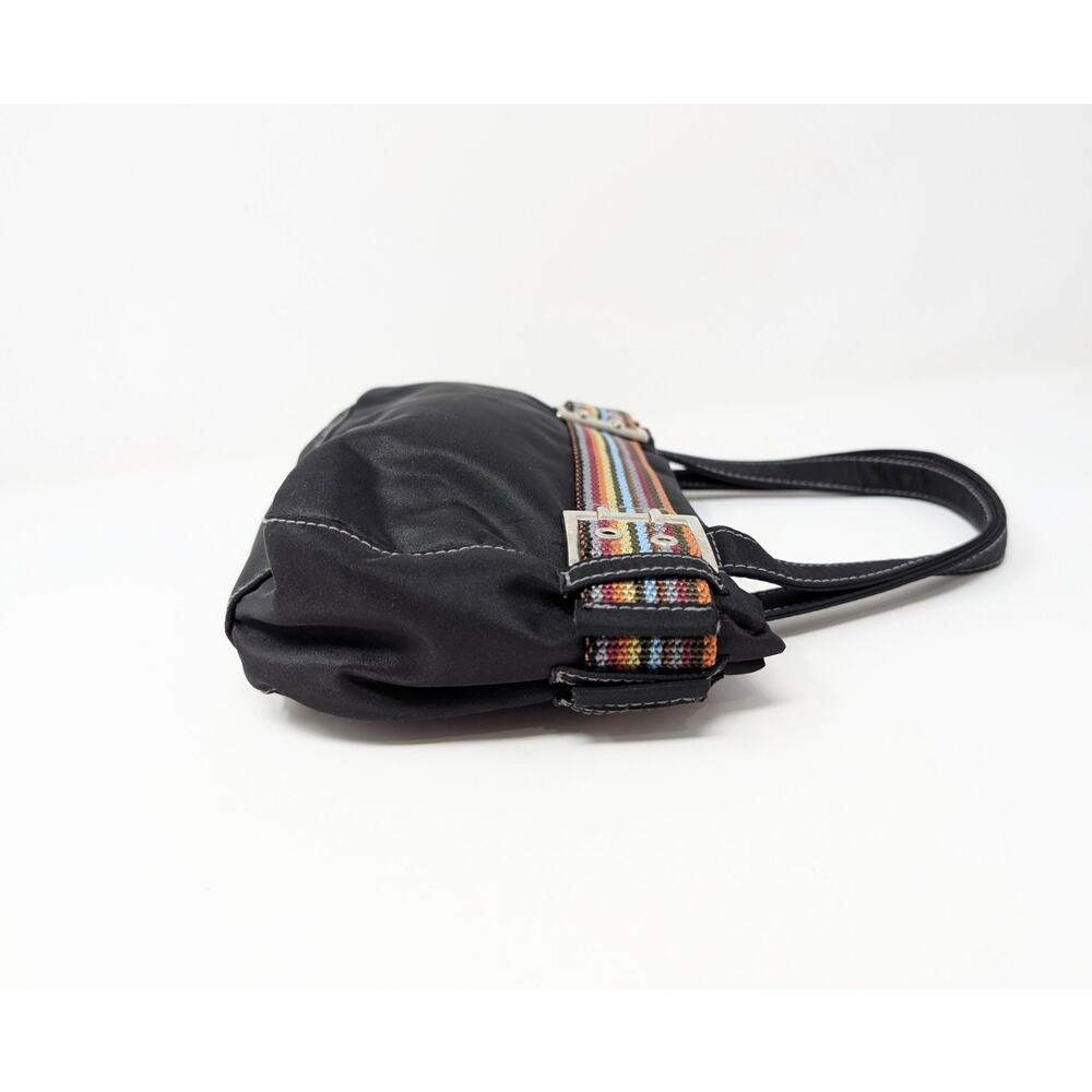 Vintage Y2K Black Rainbow Trim Hand Bag Purse New - Picture 6 of 10